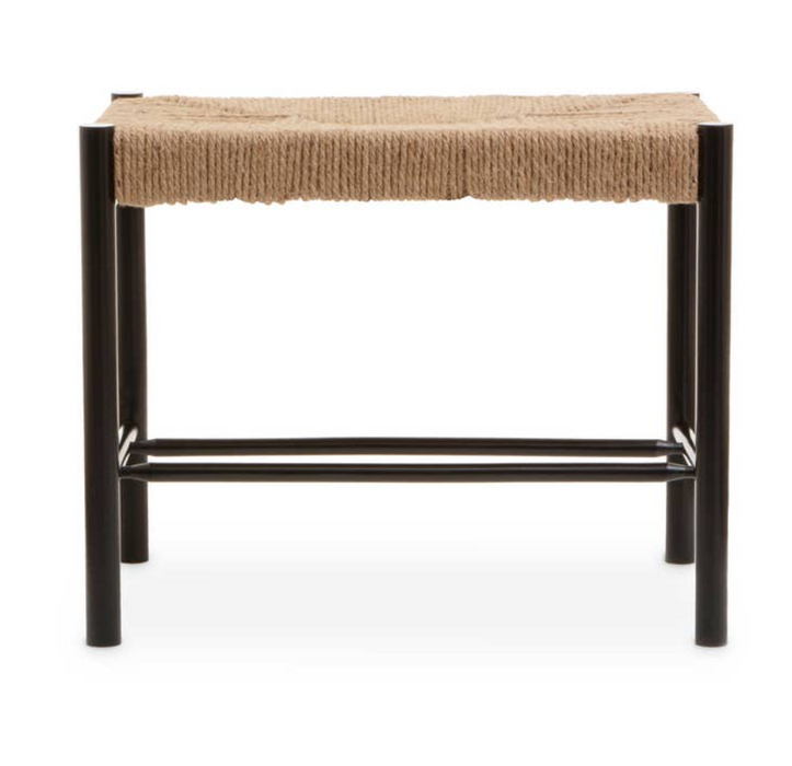 Bandar Natural Rope and Black Wood Small Bench