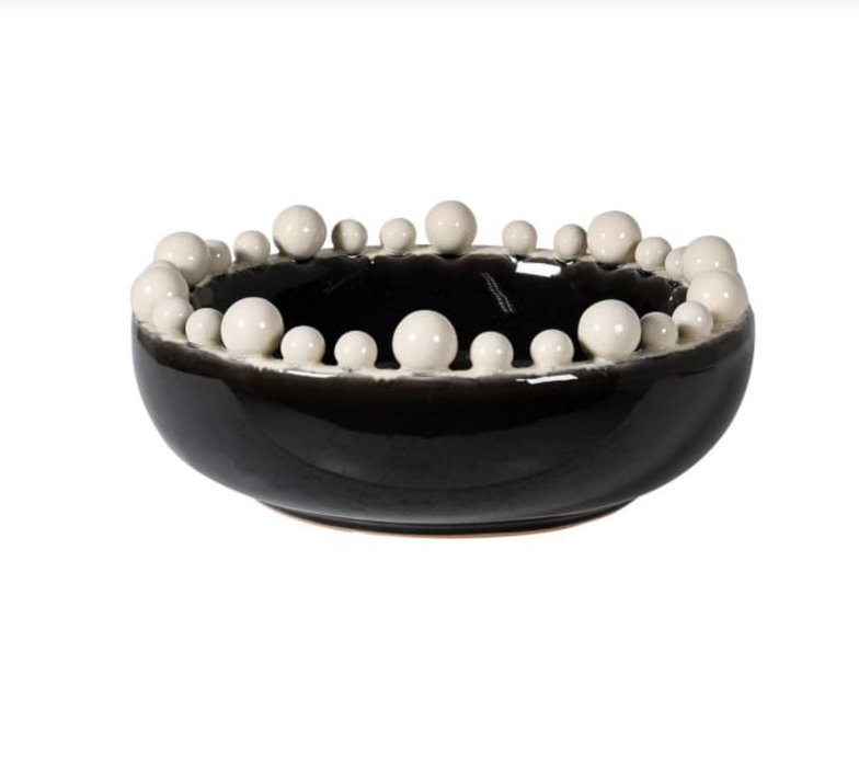 Cream And Black Bobble Bowl