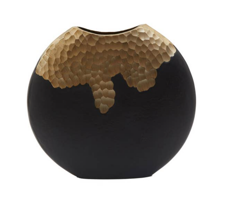 Luxe Round Hammered Vase