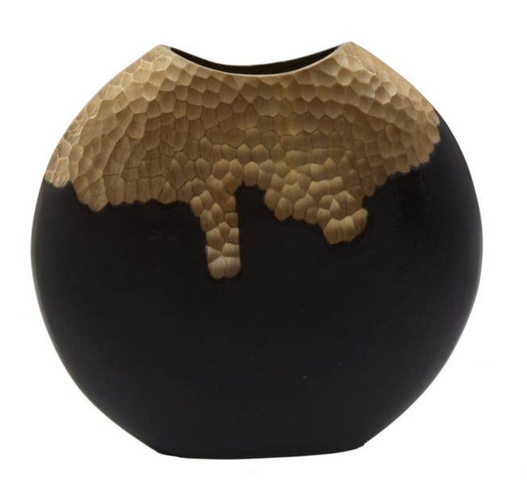 Luxe Round Hammered Vase