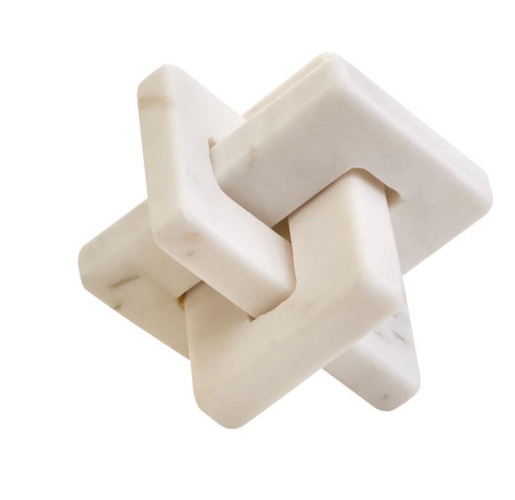 Nason White Marble Knot Sculpture
