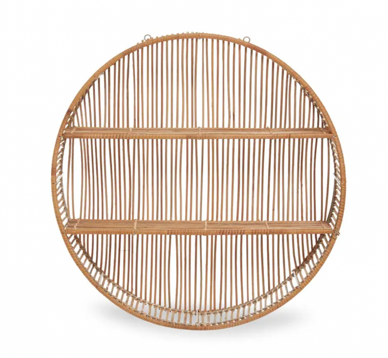 Large Natural Rattan Shelf