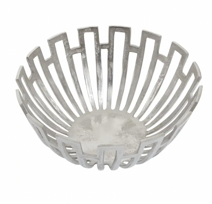 Large Silver Structured Bowl