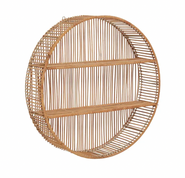 Large Natural Rattan Shelf