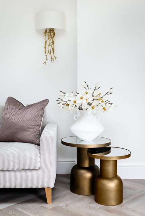 Bronzed Iron and Mirrored Side Table
