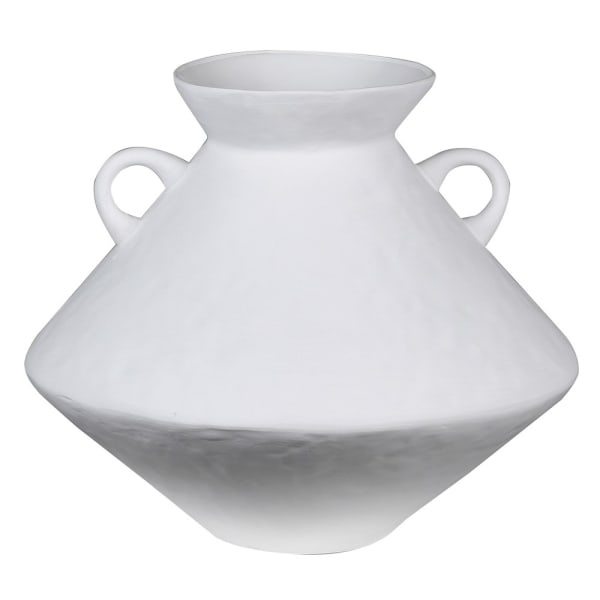 White Amphora Vase with Handles