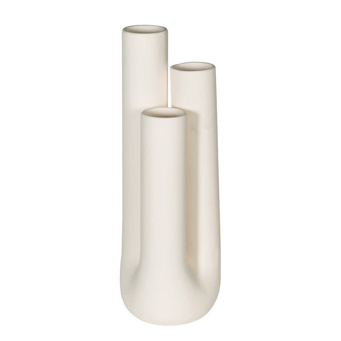 Cream Triple Stem Vase