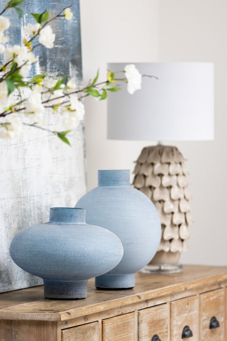 Off-White Petal and White Linen Lamp