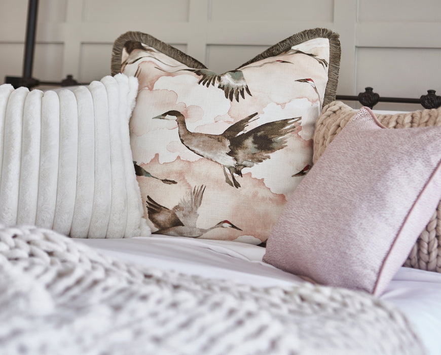 Pink Leopard Piped Cushion