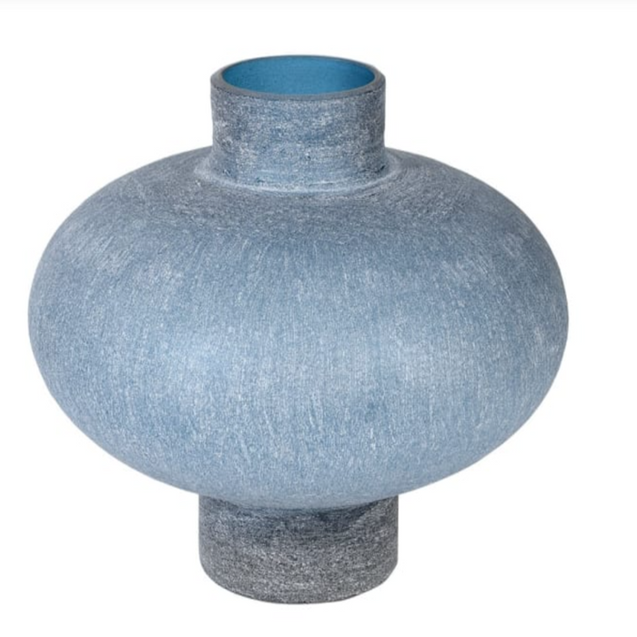 Sandblasted Soft Blue Vase