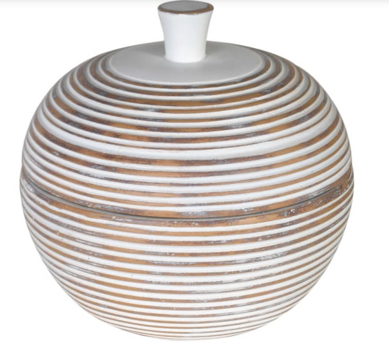 White Washed Circular Jar