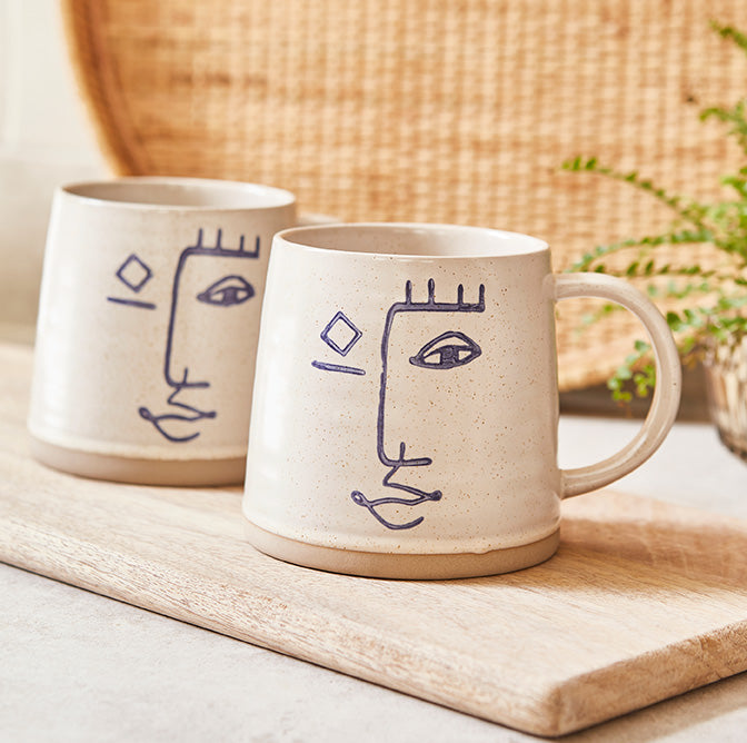 Abstract Face Stoneware Mug