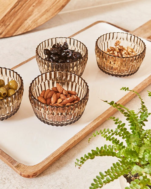 Brown/ Grey Tinted Glass Bowl