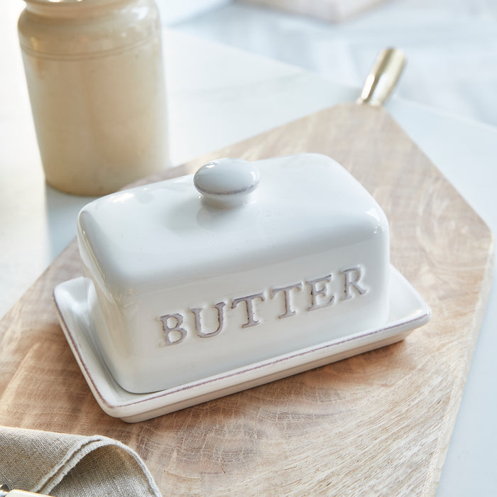 White Ceramic Butter Dish