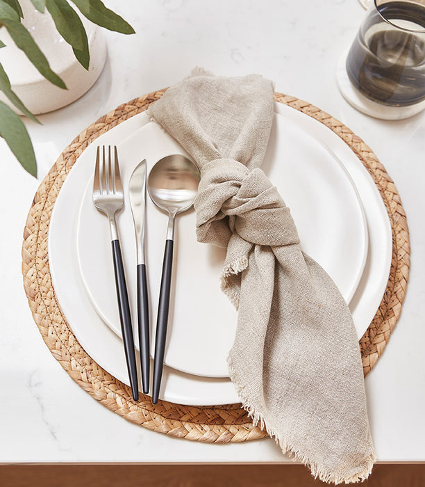 Contrast Silver and Black Cutlery Set