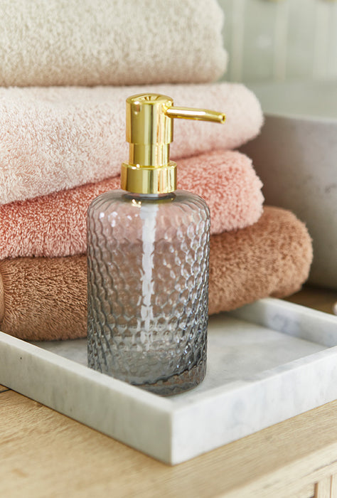 Grey/ Gold Glass Soap Dispenser