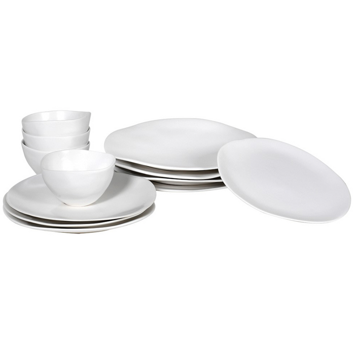 White Organic Ceramic Dinner Set