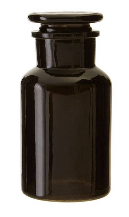 Apothecary Black Glass Reagent Bottle