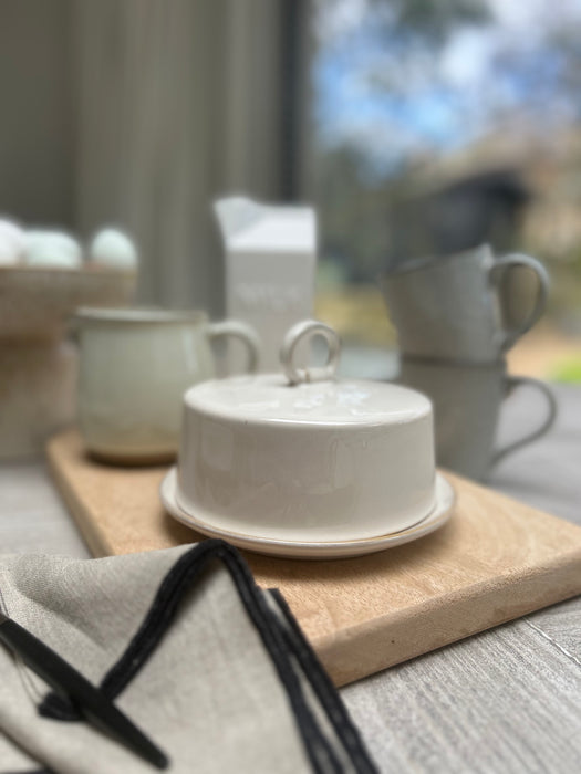 Creamy Ceramic Butter Dish