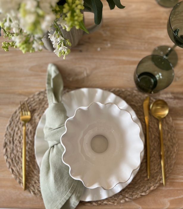 White Ruffle Bowl