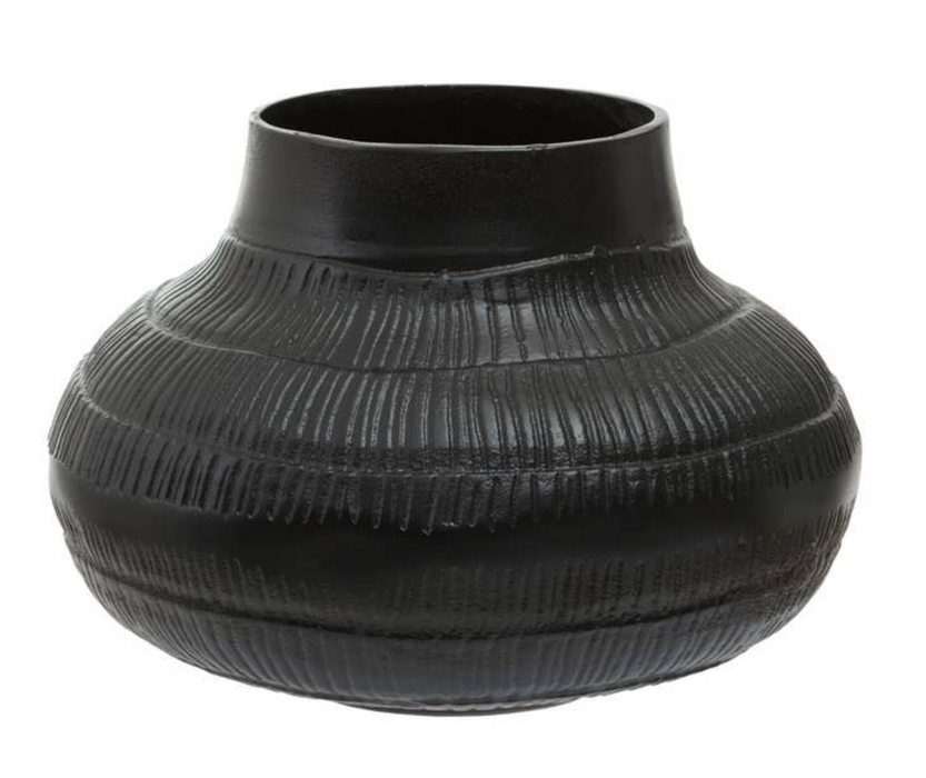 Small Etched Black Vase