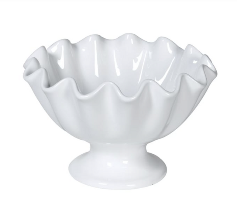 White Ruffle Bowl