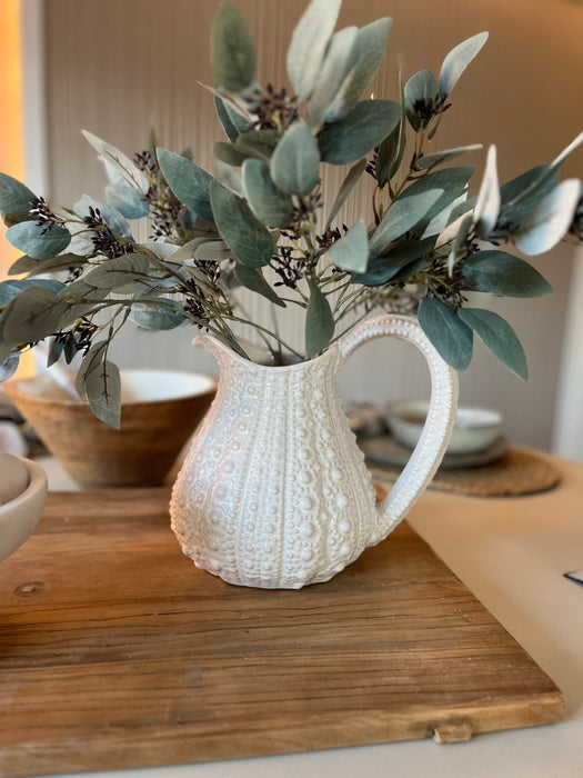 White Urchin Jug Vase