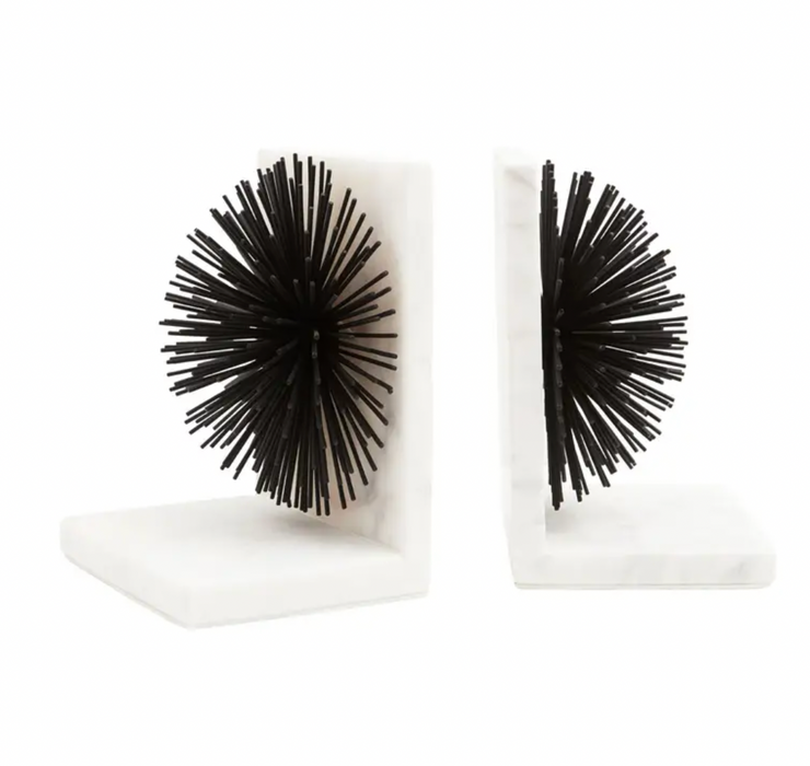 Starburst Black And White Bookends