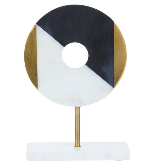 gold and marble disc sculpture