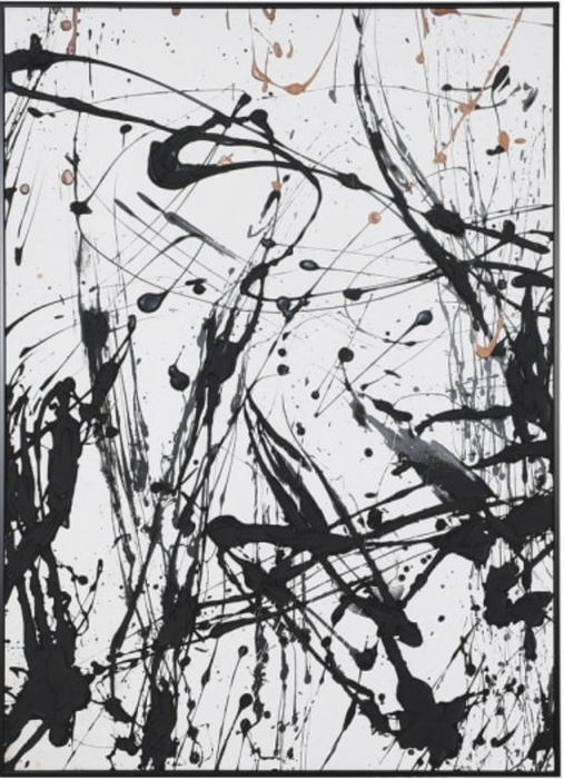 Monochrome Black Splatter Painting
