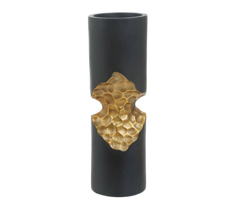 Luxe Black And Gold Candle Holder