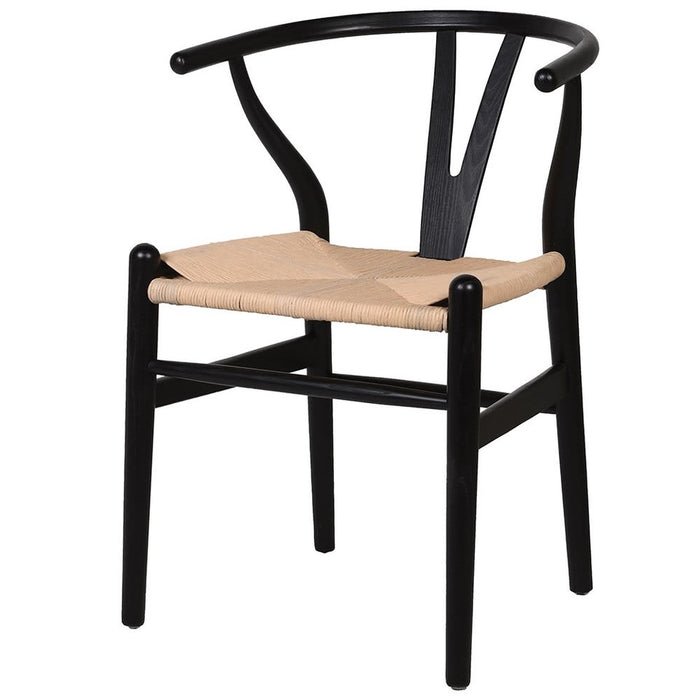 Black Elm Curved Backless Chair