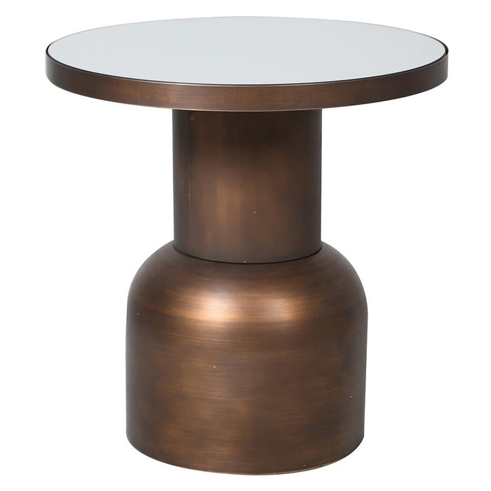 Bronzed Iron and Mirrored Side Table