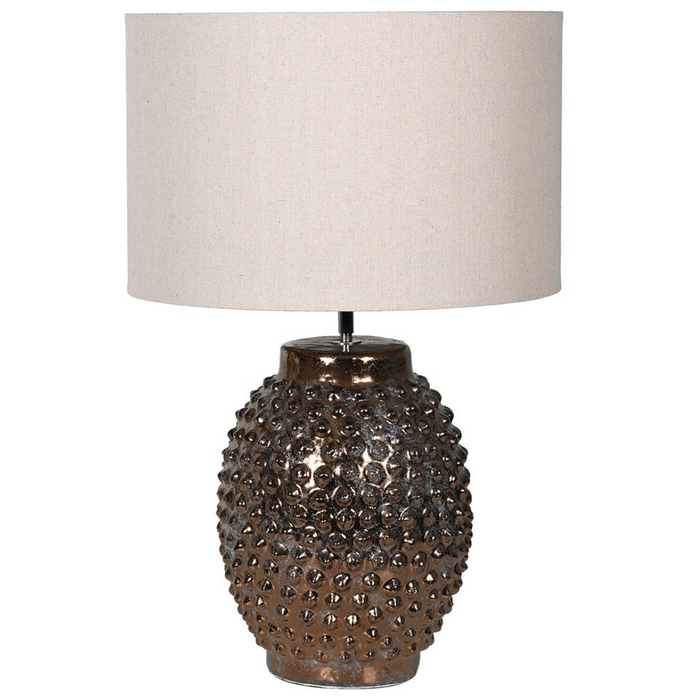 Chromatic Terracotta Lamp and Linen Shade