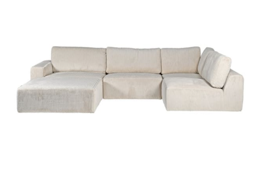 Jumbo Cord Cream Textured Sofa