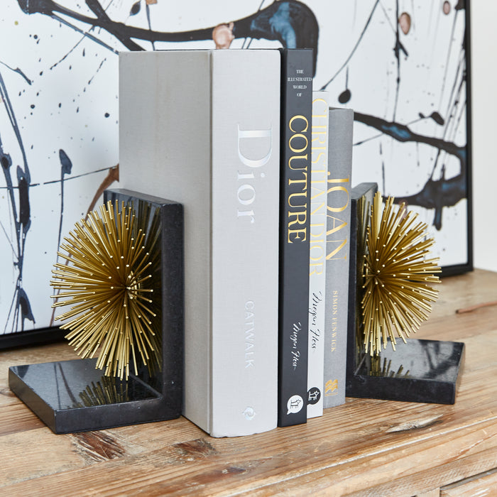 Starburst Black and Gold Bookends