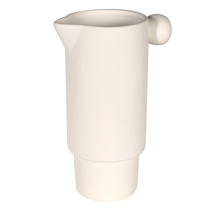 Cream Round Handle Jug Vase