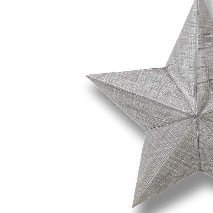 Set Of Three Grey Wooden Stars